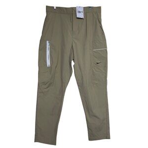 NWT Nike Tech Beige Standard Fit Taper Pants Zipper & Slip Pockets Size 30